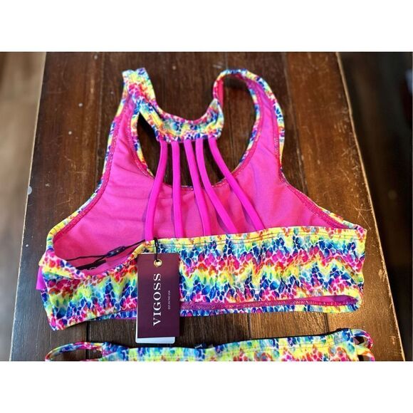 VIGOSS Girls' Big Wild Thing Two Piece Double Flounce Swimsuit - Picture 6 of 6